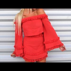 Size Small Red Two Piece set